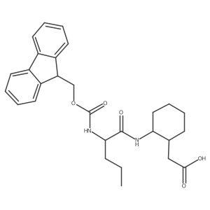 rac-2-[(1R,2R)-2-[2-({[(9H-fluoren-9-yl)methoxy]carbonyl}amino)pentanamido]cyclohexyl]acetic acid结构式