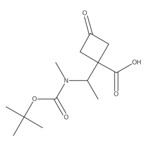 1-(1-{[(Tert-butoxy)carbonyl](methyl)amino}ethyl)-3-oxocyclobutane-1-carboxylic acid结构式