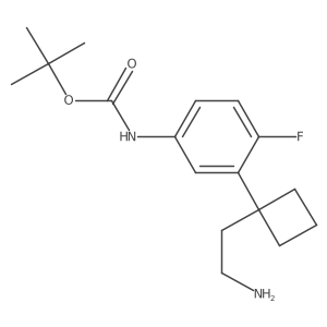 tert-butyl N-{3-[1-(2-aminoethyl)cyclobutyl]-4-fluorophenyl}carbamate结构式