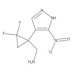 [2,2-difluoro-1-(3-nitro-1H-pyrazol-4-yl)cyclopropyl]methanamine结构式
