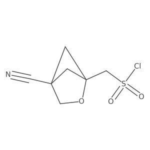 (4-Cyano-2-oxabicyclo[2.1.1]hexan-1-yl)methanesulfonyl chloride结构式