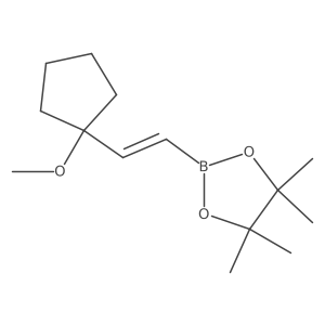 2-(2-(1-Methoxycyclopentyl)vinyl)-4,4,5,5-tetramethyl-1,3,2-dioxaborolane结构式