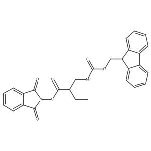 1,3-dioxo-2,3-dihydro-1H-isoindol-2-yl 2-[({[(9H-fluoren-9-yl)methoxy]carbonyl}amino)methyl]butanoate结构式