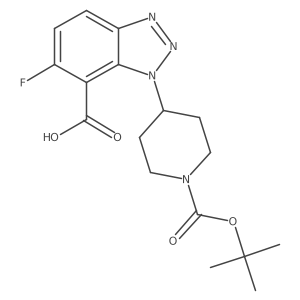 1-{1-[(tert-butoxy)carbonyl]piperidin-4-yl}-6-fluoro-1H-1,2,3-benzotriazole-7-carboxylic acid结构式