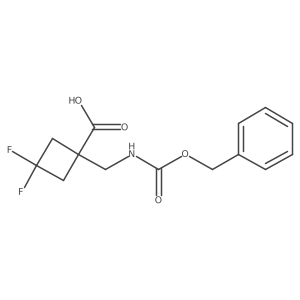 1-({[(Benzyloxy)carbonyl]amino}methyl)-3,3-difluorocyclobutane-1-carboxylic acid结构式