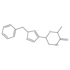 6-(1-Benzyl-1H-pyrazol-4-yl)-2-methylmorpholin-3-one Structure