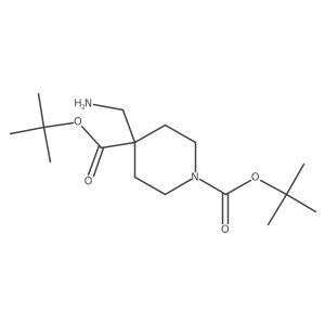 1,4-Di-tert-butyl 4-(aminomethyl)piperidine-1,4-dicarboxylate Structure