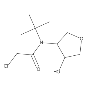 N-Tert-butyl-2-chloro-N-[(3R,4S)-4-hydroxyoxolan-3-yl]acetamide结构式