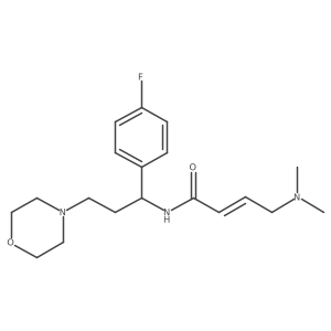 (E)-4-(Dimethylamino)-N-[1-(4-fluorophenyl)-3-morpholin-4-ylpropyl]but-2-enamide结构式