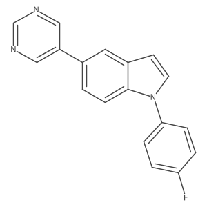 1-(4-fluorophenyl)-5-(5-pyrimidinyl)-1H-indole结构式