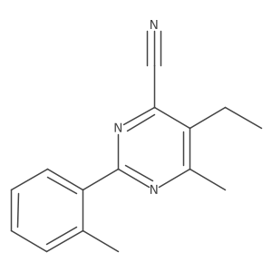 5-Ethyl-6-methyl-2-(2-methylphenyl)pyrimidine-4-carbonitrile结构式