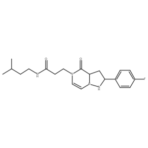 3-[2-(4-fluorophenyl)-4-oxo-1,2,3,3a-tetrahydropyrazolo[1,5-a]pyrazin-5-yl]-N-(3-methylbutyl)propanamide Structure