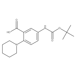 5-{[(Tert-butoxy)carbonyl]amino}-2-(piperidin-1-yl)benzoic acid结构式