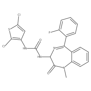 3-(2,5-dichlorothiophen-3-yl)-1-[5-(2-fluorophenyl)-1-methyl-2-oxo-2,3-dihydro-1H-1,4-benzodiazepin-3-yl]urea Structure