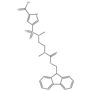 4-{[2-({[(9H-fluoren-9-yl)methoxy]carbonyl}(methyl)amino)ethyl](methyl)sulfamoyl}-1H-pyrrole-2-carboxylic acid Structure
