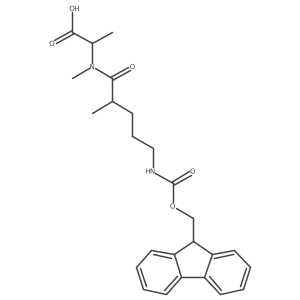 (2S)-2-[5-({[(9H-fluoren-9-yl)methoxy]carbonyl}amino)-N,2-dimethylpentanamido]propanoic acid结构式