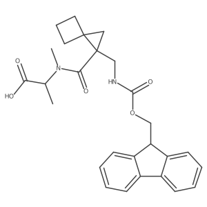 (2S)-2-(1-{1-[({[(9H-fluoren-9-yl)methoxy]carbonyl}amino)methyl]spiro[2.3]hexan-1-yl}-N-methylformamido)propanoic acid Structure