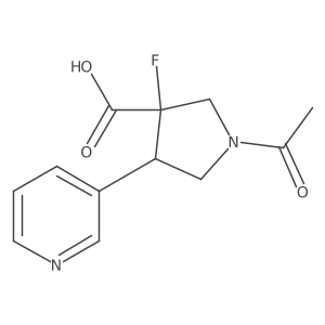 rac-(3R,4R)-1-acetyl-3-fluoro-4-(pyridin-3-yl)pyrrolidine-3-carboxylic acid Structure