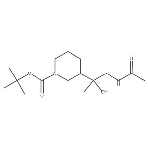 Tert-butyl 3-(1-acetamido-2-hydroxypropan-2-yl)piperidine-1-carboxylate Structure