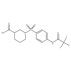 1-[4-(2,2,2-Trifluoroacetamido)benzenesulfonyl]piperidine-3-carboxylic acid结构式