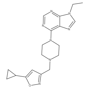 6-{4-[(5-cyclopropyl-1,2-oxazol-3-yl)methyl]piperazin-1-yl}-9-ethyl-9H-purine结构式