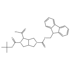 2-[(tert-butoxy)carbonyl]-5-{[(9H-fluoren-9-yl)methoxy]carbonyl}-octahydropyrrolo[3,4-c]pyrrole-1-carboxylicacid Structure