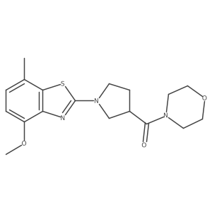 4-Methoxy-7-methyl-2-[3-(morpholine-4-carbonyl)pyrrolidin-1-yl]-1,3-benzothiazole结构式