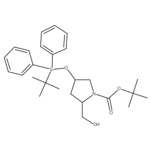 [(2R,4R)-4-[(tert-Butyldiphenylsilyl)oxy]-1-Boc-2-pyrrolidinyl]methanol结构式