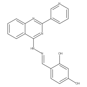 4-[(E)-[(2-pyridin-3-ylquinazolin-4-yl)hydrazinylidene]methyl]benzene-1,3-diol结构式