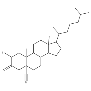 5alpha-Cholestane-5-carbonitrile, 2alpha-bromo-3-oxo- Structure