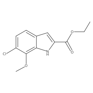ethyl 6-chloro-7-methoxy-1H-indole-2-carboxylate结构式