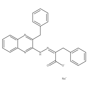 sodium 2-[(Z)-2-(3-benzyl-2-quinoxalinyl)hydrazono]-3-phenylpropanoate Structure
