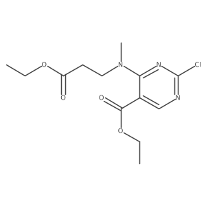 5-Pyrimidinecarboxylic acid, 2-chloro-4-[(3-ethoxy-3-oxopropyl)methylamino]-, ethyl ester结构式