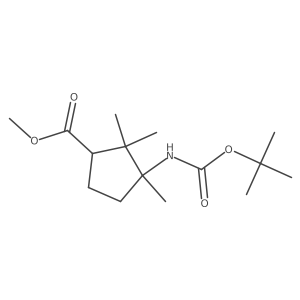 Methyl 3-[[(1,1-dimethylethoxy)carbonyl]amino]-2,2,3-trimethylcyclopentanecarboxylate结构式
