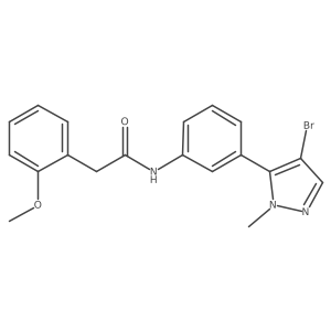 Benzeneacetamide,n-[3-(4-bromo-1-methyl-1h-pyrazol-5-yl)phenyl]-2-methoxy-结构式