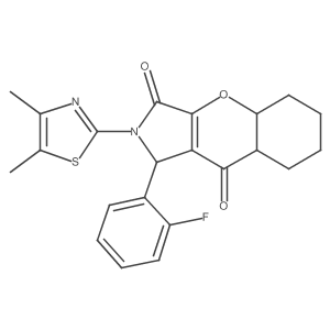 2-(4,5-dimethyl-1,3-thiazol-2-yl)-1-(2-fluorophenyl)-4a,5,6,7,8,8a-hexahydro-1H-chromeno[2,3-c]pyrrole-3,9-dione结构式