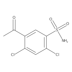5-Acetyl-2,4-dichlorobenzene-1-sulfonamide结构式