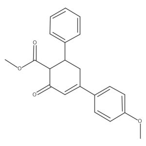 3-Cyclohexene-1-carboxylic acid, 4-(4-methoxyphenyl)-2-oxo-6-phenyl-, methyl ester, trans- Structure
