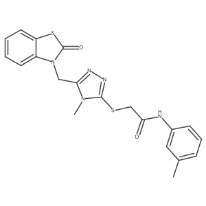 2-((4-methyl-5-((2-oxobenzo[d]thiazol-3(2H)-yl)methyl)-4H-1,2,4-triazol-3-yl)thio)-N-(m-tolyl)acetamide结构式