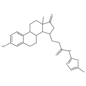 3-((8R,9S,13S,14S,15R)-3-Hydroxy-13-methyl-17-oxo-7,8,9,11,12,13,14,15,16,17-decahydro-6H-cyclopenta[a]phenanthren-15-yl)-N-(5-methylthiazol-2-yl)propanamide结构式