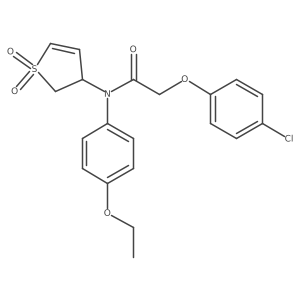 2-(4-chlorophenoxy)-N-(1,1-dioxido-2,3-dihydrothiophen-3-yl)-N-(4-ethoxyphenyl)acetamide结构式