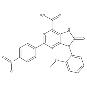 9-(2-methoxyphenyl)-2-(4-nitrophenyl)-8-oxo-8,9-dihydro-7H-purine-6-carboxamide Structure
