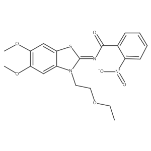(Z)-N-(3-(2-ethoxyethyl)-5,6-dimethoxybenzo[d]thiazol-2(3H)-ylidene)-2-nitrobenzamide Structure
