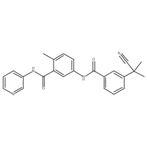 5-{[3-(1-cyano-1-methylethyl)benzoyl]amino}-2-methyl-N-pyridin-3-ylbenzamide结构式