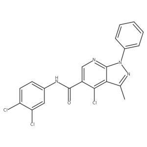 4-chloro-N-(3,4-dichlorophenyl)-3-methyl-1-phenyl-1H-pyrazolo[3,4-b]pyridine-5-carboxamide结构式