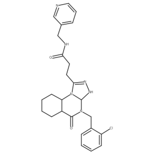 3-[4-[(2-chlorophenyl)methyl]-5-oxo-3,3a,5a,6,7,8,9,9a-octahydro-[1,2,4]triazolo[4,3-a]quinazolin-1-yl]-N-(pyridin-3-ylmethyl)propanamide Structure