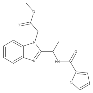 Methyl 2-{2-[(2-furylcarbonylamino)ethyl]benzimidazolyl}acetate结构式