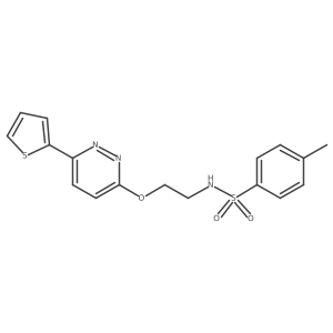 4-methyl-N-(2-((6-(thiophen-2-yl)pyridazin-3-yl)oxy)ethyl)benzenesulfonamide结构式