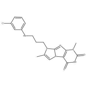 8-(3-((3-chlorophenyl)amino)propyl)-1,7-dimethyl-1H-imidazo[2,1-f]purine-2,4(3H,8H)-dione结构式