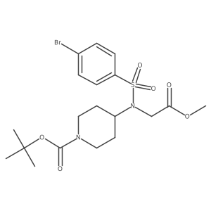 Tert-butyl 4-[[(4-bromophenyl)sulfonyl](2-methoxy-2-oxoethyl)amino]piperidine-1-carboxylate Structure